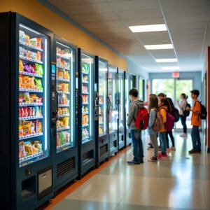 The School's Vending Machines With Healthy Snack Options.